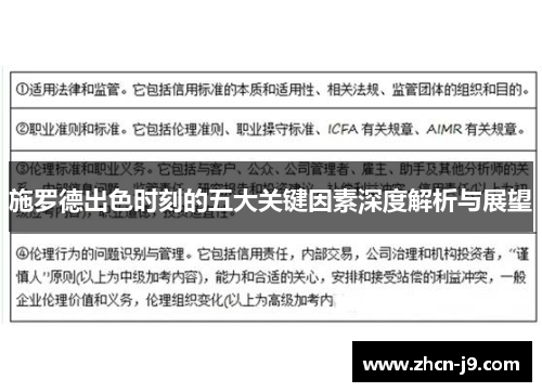 施罗德出色时刻的五大关键因素深度解析与展望