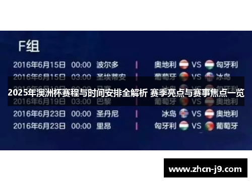 2025年澳洲杯赛程与时间安排全解析 赛季亮点与赛事焦点一览 2025年澳洲杯赛程与时间安排全解析 赛季亮点与赛事焦点一览
